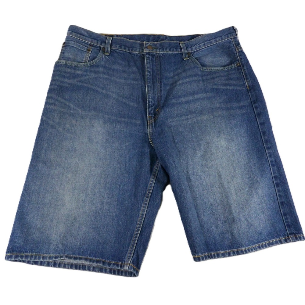 Levis 569 Denim Shorts Men 42 Blue Loose Straight Baggy Jorts Red Tab Summer - Picture 3 of 16